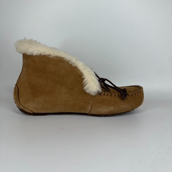 UGG ALENA CHESTNUT SHEARLING LINED MOCCASIN SLIPPERS US 5 - Picture 4 of 16